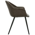 thumbnail image 6 of SAFAVIEH Dublin Mid Century Modern Leather Dining Tub Chair, Brown, Set of 2, 6 of 10