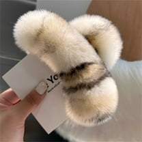 Betivan Beauty Large Faux Fur Hair Claw Clip for Women, 15cm Winter Fluffy Fuzzy Hair Clips, Nonslip Strong Hold Furry Big Jaw Clamp for Thick Long Hair