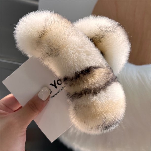 Pisexur Belleza Maquillaje Pinza grande para el pelo peluda, bonita pinza para el pelo peluda, pinza para el pelo con forma de cuchara y parte trasera peluda, pinza grande para mujeres y hombres