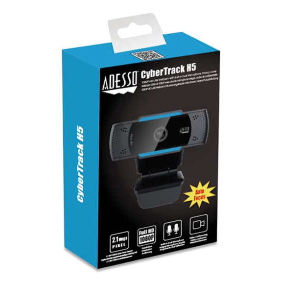 Adesso Cybertrack H5 1080p HD USB Auto Focus Webcam With Built-In Dual Microphone