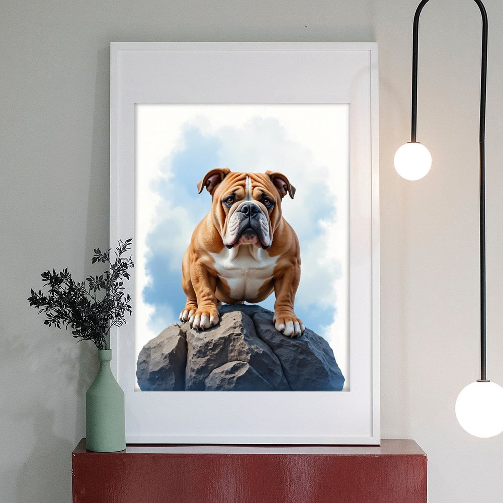 Diamond Art Kit for Adults, Sturdy Bulldog On Rock Summit Diamond Painting for Adults Beginners, 5D DIY Diamond Art Painting Kits, Colorful Diamond Painting Craft for Home Decor 12x16