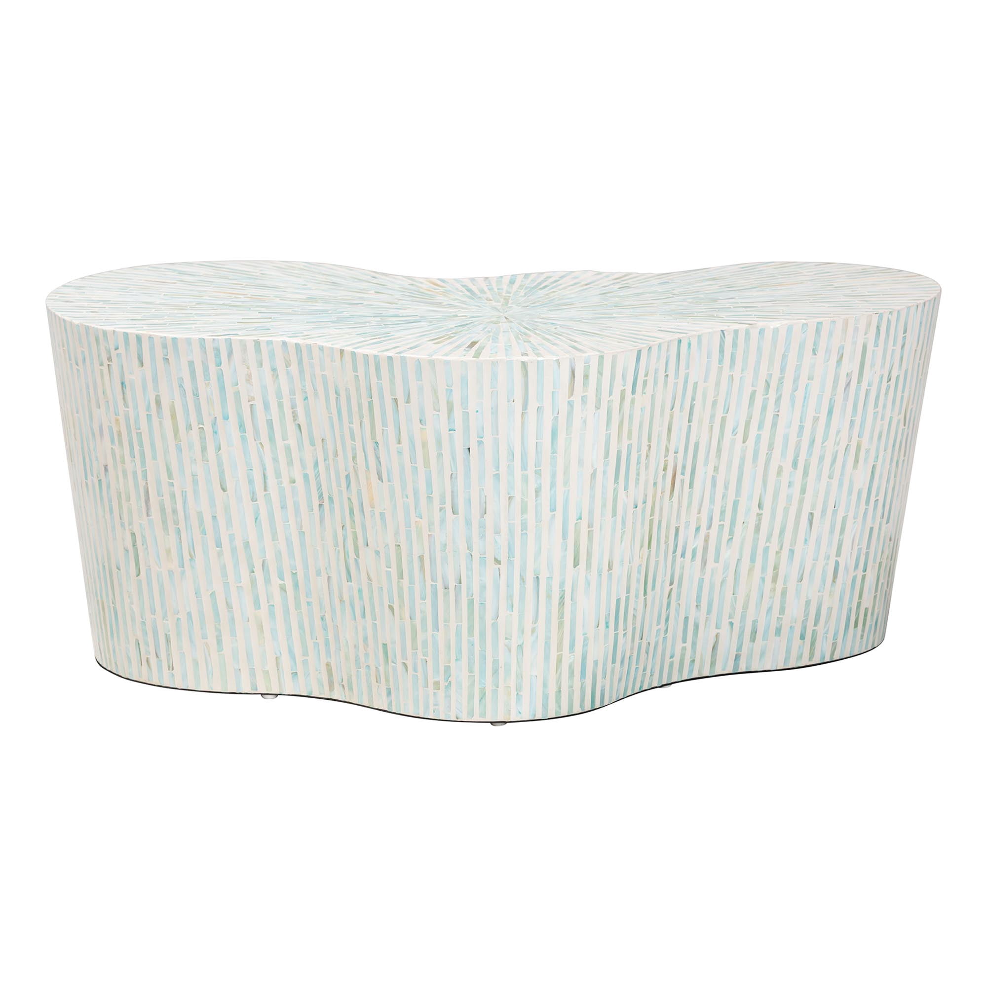 bali & pari Fiorella Coastal Coffee Table, White/Aquamarine