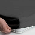 thumbnail image 2 of 100% Egyptian Cotton, Perfect for Camping Sheets, 300TC, Flat Sheet, Fitted Sheet with 10" Deep Pocket & 2 Pillowcases- Cot Sheet Sets 4 PC-Dark Gray Solid, RV Camper King Size, 2 of 5