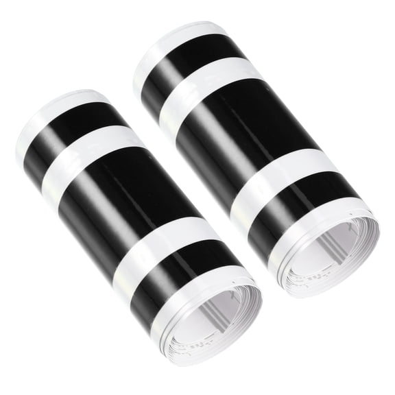 Unique Bargains 2pcs Hood Stripe Pattern Sticker Hood Roof Trunk Skirt Bumper Decal Decoration for Car Hood Roof Black