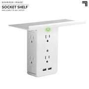 Socket Shelf 8 Port Surge Protector Wall Outlet by Sharper Image, As Seen On TV