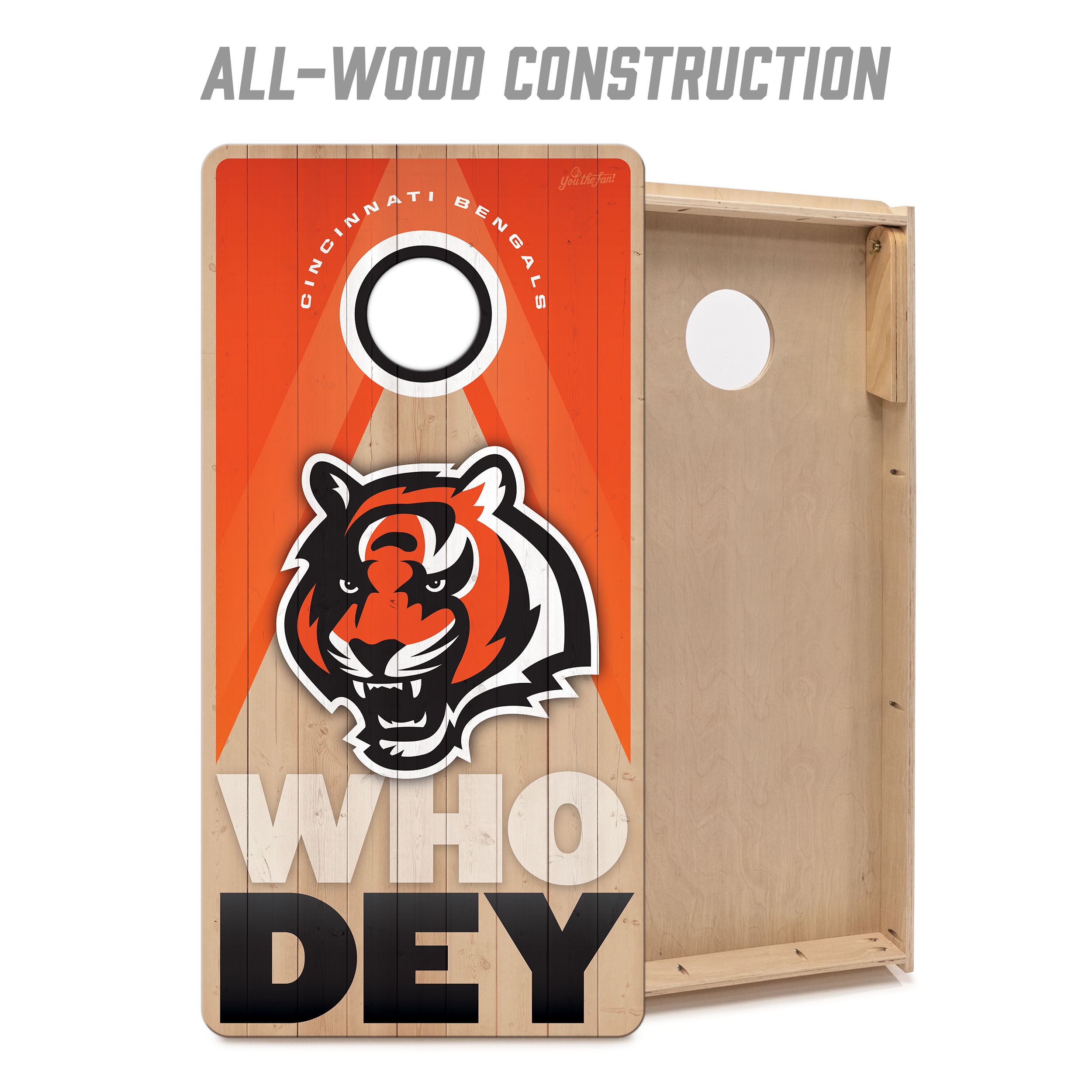 YouTheFan NFL Cincinnati Bengals 2x4 Slogan Series Cornhole