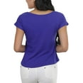 thumbnail image 2 of ToBeInStyle Women's Sheer Asymmetric Scoopneck T-Shirt, 2 of 3