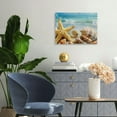 thumbnail image 4 of Fenyluxe Starfish Seashells Beach Canvas Wall Decor for Bathroom Art Print Ready To Hang Home Room Decor 20x16in, 4 of 6