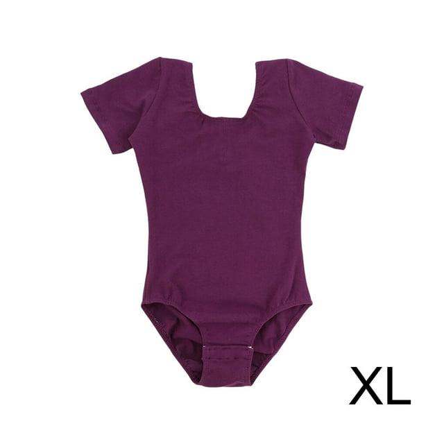 Tenue de Danse Ballet Extensible pour Enfants, Légère, Agréable pour la Peau, Robe Classique, Justaucorps à Col Rond, Combinaison, Costume de Danse Doux, Justaucorps Violet TG
