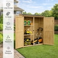 thumbnail image 5 of Aiho 55” Wide Outdoor Storage Shed with Lockable Double Doors - Weather-Resistant Garden Shed for Patio, Backyard & Lawn, Natural, 5 of 9