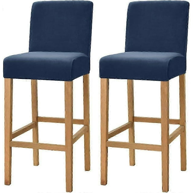 2025 Latest Model 2 Pack Stretch High Barstool Slipcovers With Back Bar Stool Jacquard Square