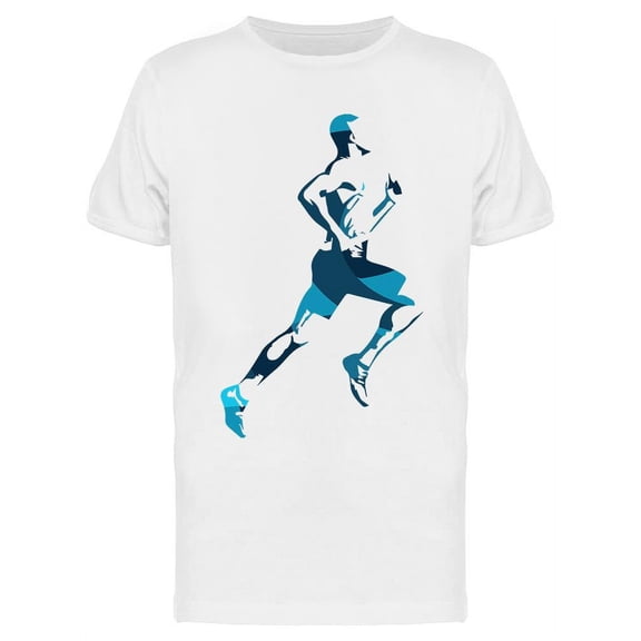 Abstract Blue Runner T-Shirt Men -Image by Shutterstock, Male Medium