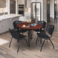 thumbnail image 2 of Regency Kahlo 36 in. Round Breakroom Table- Cherry Top, Black Base & 4 M Stack Chairs- Black, 2 of 8