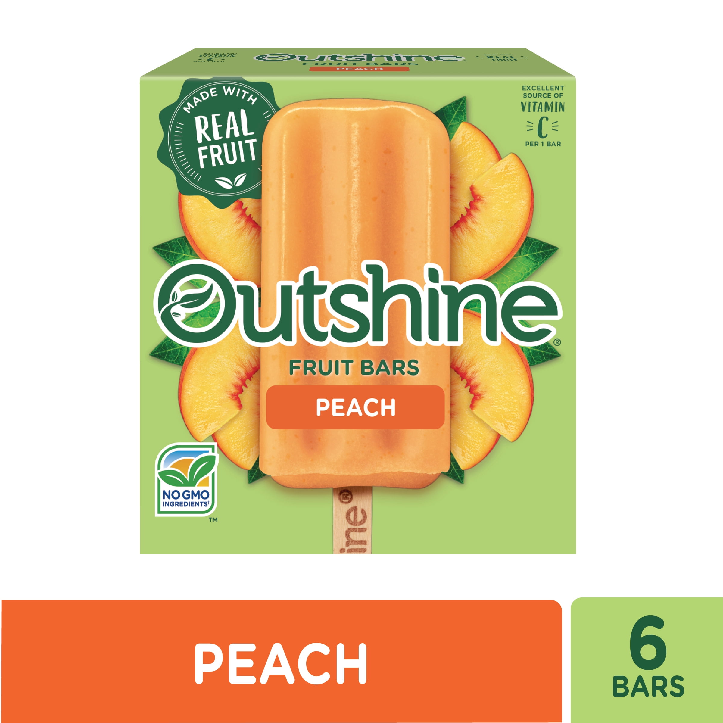 Outshine Peach Frozen Fruit Bars, 6 Count