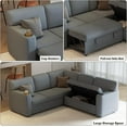 thumbnail image 5 of Pipleo Convertible Modular Sectional Sleeper Sofa with Pull Out Bed, L Shaped Couch 5-Seat Sofas with Storage, Sleeper Sectional Couch for Living Room, Small Apartment, 5 of 9