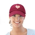 thumbnail image 5 of DALIX Love Heart Hat Womens Embroidered Baseball Cap in Maroon, 5 of 6