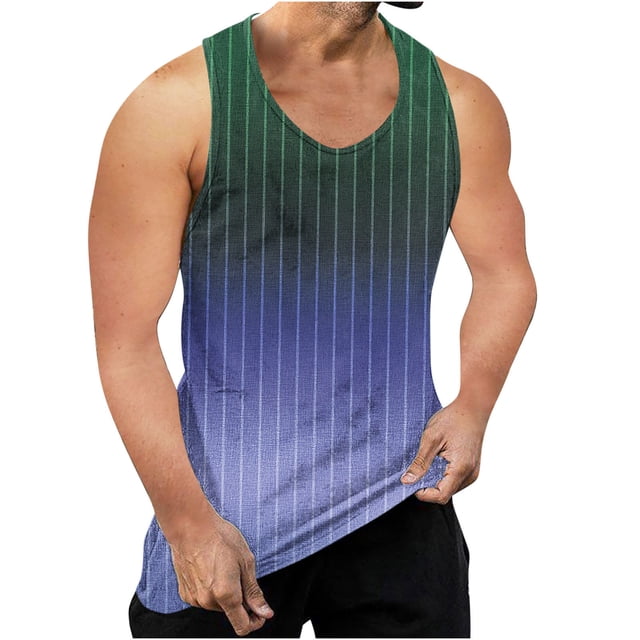IROINID Débardeurs pour Hommes, Nouvelle Mode Casual Hommes Imprimé Floral Camisole Sport Col Rond