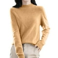 thumbnail image 1 of Breezora Chandail Col Roulé Semi-Confortable pour Femmes Manches Longues Coupe Ample pour Automne Hiver Taille m Jaune, 1 of 5