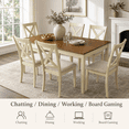 Merluxy 7-Piece Solid Wood Dining Table Set, 60 Inch Farmhouse Table ...