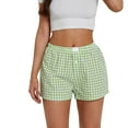 thumbnail image 5 of Womens Boxer Shorts Casual Summer Pajama Lounge Sleep Pj Gingham Plaid Shorts Y2K Beach Bottoms Light Green XL, 5 of 5