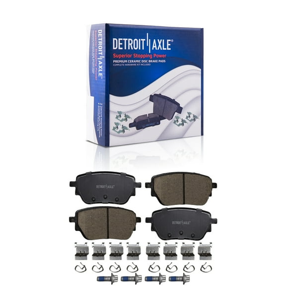 Detroit Axle - Rear Brake Pads for 2019-2022 Mercedes-Benz A220, 2020-2022 CLA250, Ceramic Brake Pads with Hardware Replacement