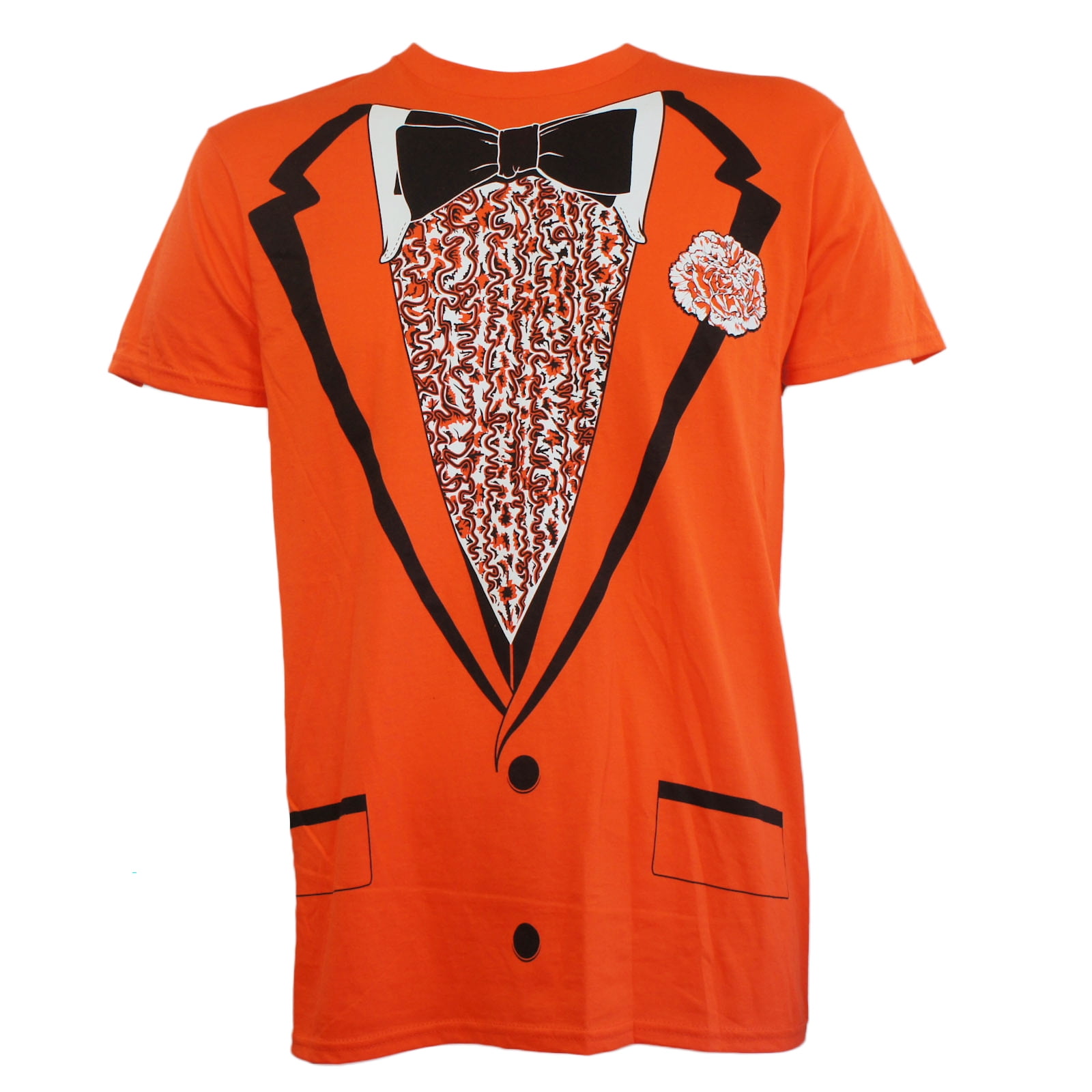 Impact Tuxedo Orange Tux Bow Tie Retro Prom Costume Dumb Dumber SlimFit TShirt S2XL