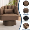thumbnail image 6 of Danolapsi Modern Swivel Barrel Accent Chair, 360 Degree Velvet Upholstered Armchair with Striped Backrest & Plush Padding, Comfy Round Lounge Chair for Living Room, Bedroom, Reading Nook, 6 of 8
