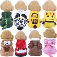 thumbnail image 2 of Ropa de invierno para perros de cuatro patas, ropa para mascotas, ropa de transformación, forro polar coral, ropa de otoño e invierno con diseño de dinosaurio para gatos, suministros para mascotas, 2 of 5