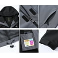 thumbnail image 6 of Tyhengta Men's Jacket Waterproof Coat Hooded Raincoat Outdoor Hiking Lightweight Windbreaker Black/Grayish Blue XL, 6 of 8