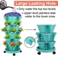 thumbnail image 3 of StarQualityBargain Vertical Planter 5-Tier Stackable System - Indoor/Outdoor Garden Kit for Strawberries, Herbs, Vegetables (Beginner-Friendly Design), Teal, 3 of 6