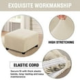 thumbnail image 4 of Yumcute Slipcovers, Folding Storage Stool Furniture Protector, Small Checks Jacquard, Beige, 4 of 11