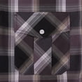 thumbnail image 4 of Camisa COEVALS CLUB para hombre, manga larga, estilo western, a cuadros, gris/negro, 4 of 7