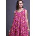 thumbnail image 5 of Bimba Fuschia Pink Floral Artistic Dragonfly & Sleeveless Cotton Nightgowns For Women Printed Mid-Calf Length Sleepwear XXX-Large, 5 of 6