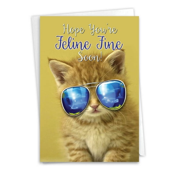 1 Get Well Card with Envelope - Kool Kitties C6891AGWG