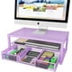 thumbnail image 1 of Soporte de monitor de metal con cajón y organizador de escritorio para computadora con cajón para portátil, computadora, iMac, color negro, 1 of 11