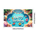 thumbnail image 3 of Colorful Design Happy Birthday Banner Tropical Theme Summer Pool for Birthday Party Outdoor Event Kids Celebration, 3 of 7