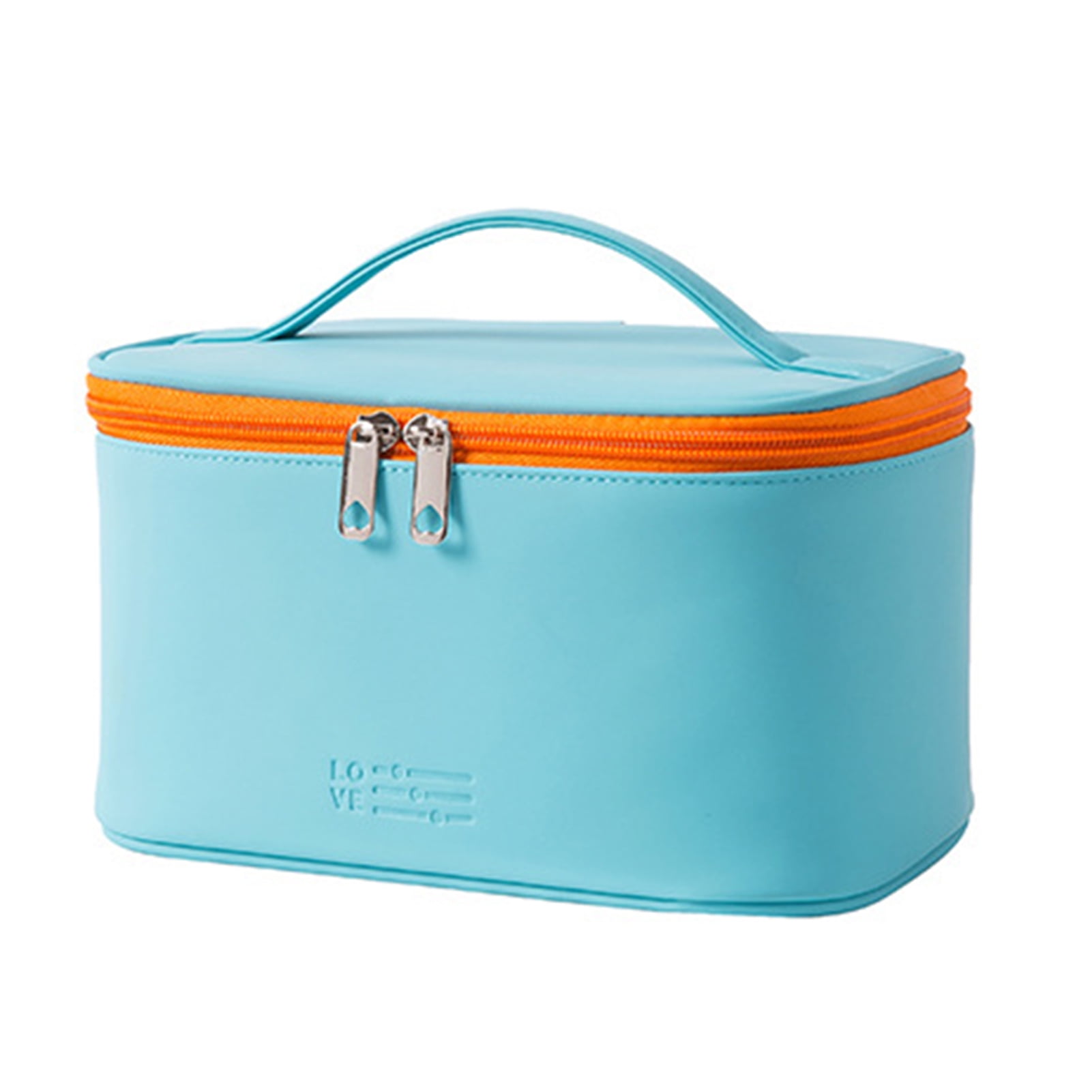 danNing Makeup Bag with Handle Portable Faux Leather Travel Makeup Bags