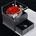 thumbnail image 4 of El cajón del joyero de la flor eterna puede contener collares, joyas, regalos navideños, regalos de cumpleaños para amigos y familiares., 4 of 5
