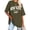 Army Green, variant on Womens T Shirts Loose Fit Swea Summer Half Sleeved Long Shirt Vintage New York Letter Print Tshirts Top