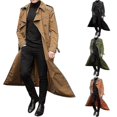 thumbnail image 2 of Gabardina cruzada con solapa para hombre, cortavientos, chaqueta larga para hombre, ropa de abrigo, 2 of 2
