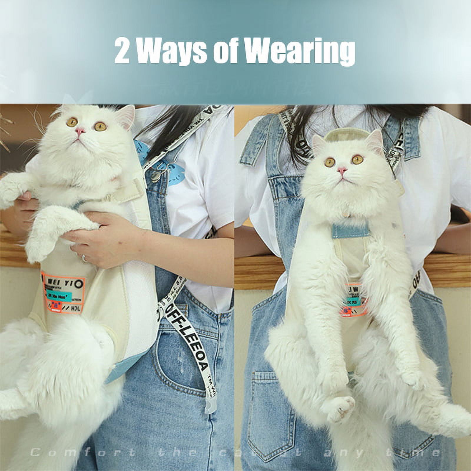 HOOPET Pet Carrier Backpack, Adjustable Pet Front Cat Dog Carrier Backpack Travel Bag, Legs Out, Easy-Fit for Traveling Hiking Camping for Small Medium Dogs Cats Puppies