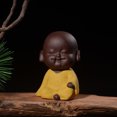 thumbnail image 2 of Estatuas de Buda monje pequeño para mascotas de té, bandejas de té y adornos para casas de té. Amarillo, 2 of 9