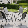 thumbnail image 7 of Amopatio Patio Chairs Set of 4, Outdoor Stackable Dining Chairs for All Weather, Breathable Garden Outdoor Furniture for Backyard Deck,Light Gray, 7 of 7