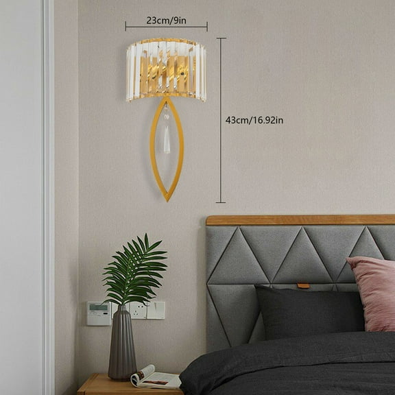 Miumaeov 2Lights Nordic Minimalist Crystal Wall Light Indoor Wall Sconce Lamp Wall Mount Lighting Fixture