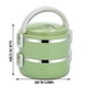 thumbnail image 2 of Naiovety Fiambrera aislada Contenedor de alimentos apilable de acero inoxidable Fiambrera grande para niños adultos a prueba de fugas, rosa, de una sola Mostrada Verde 2 capas Naiovety HA008527-06, 2 of 6
