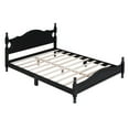 thumbnail image 4 of Noble House Queen Size Wood Platform Bed Frame,Retro Style with Wooden Slat Support,Black, 4 of 11