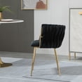 thumbnail image 5 of AomDwell Velvet Dining Chairs Set of 2, Accent Side Chairs with Gold Metal Legs Black, 5 of 9