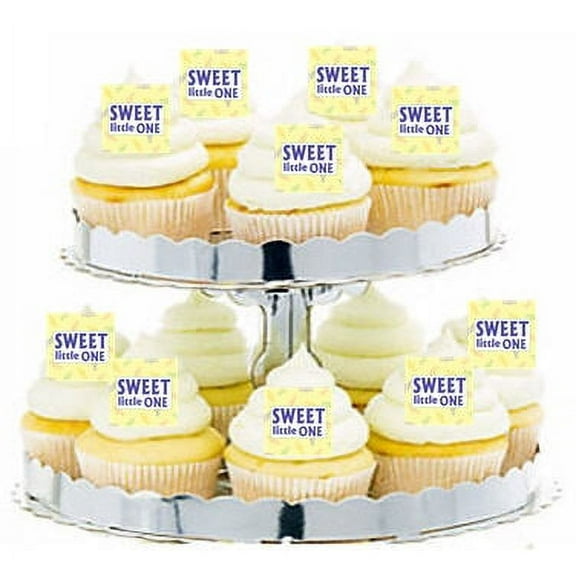 24pk Baby Shower Sweet Little One Edible Cupcake Decoration Toppers / Picks