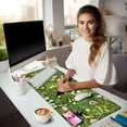thumbnail image 2 of Anime Cat Mouse Pad Green Plant Desk Mat Pad, XL Mouse Pad with Stitched Edges Non-Slip, Keyboard Mouse Pad for Desktop Computer Laptop Work Home Office Desk Accessories 31.5x11.8 in, 2 of 6