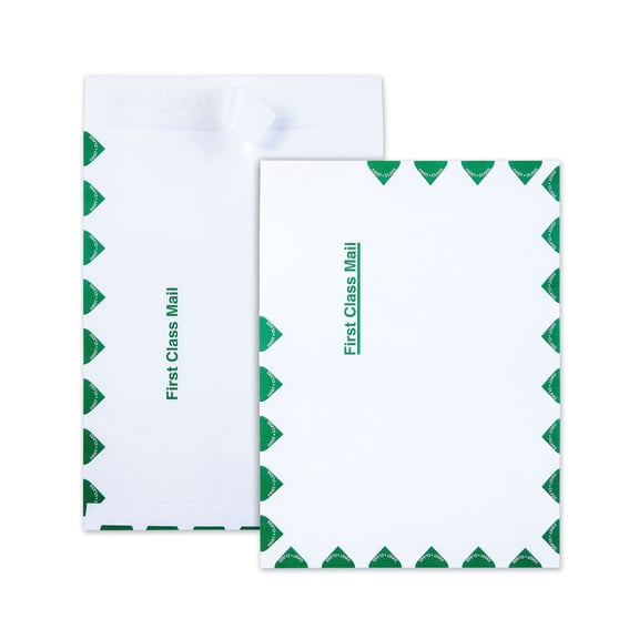Ship-Lite Envelope, First Class, #10 1/2, Cheese Blade Flap, Redi-Strip Adhesive Closure, 9 x 12, White, 100/Box | Bundle of 2 Boxes